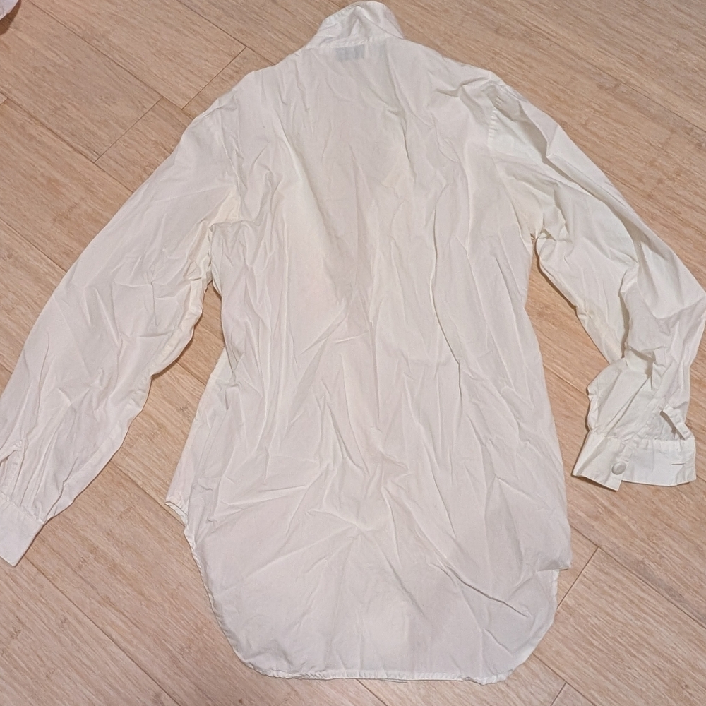 Holt Renfrew Embroidered Button-Down Shirt With Elegant Puffy Sleeves Size 6 - Picture 5 of 6